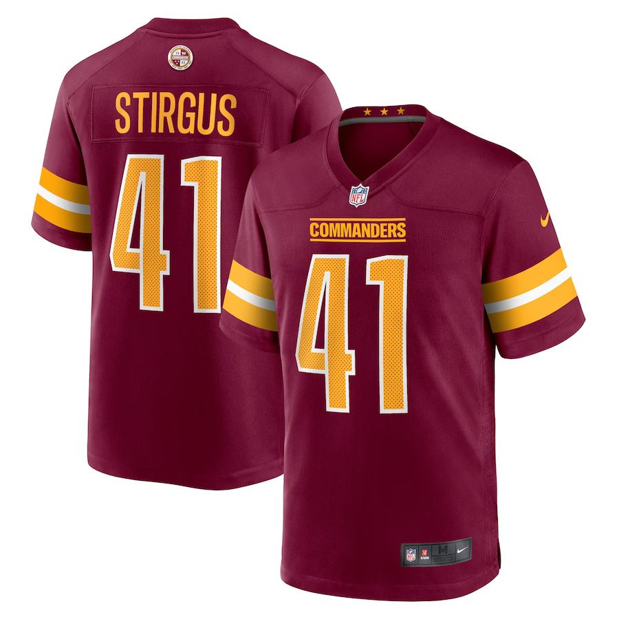 Men Washington Commanders 41 D.J. Stirgus Nike Burgundy Team Game NFL Jersey